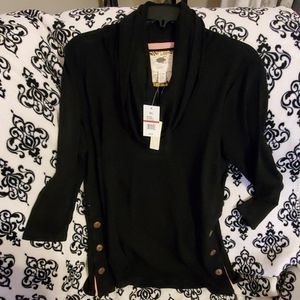 Cupio Black cowl neck shirt. New XL